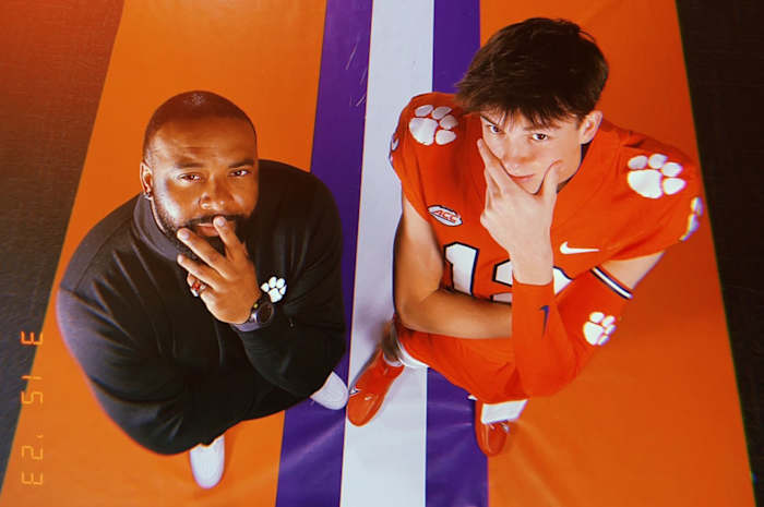 George MacIntyre pictured with former Clemson quarterback Tajh Boyd.